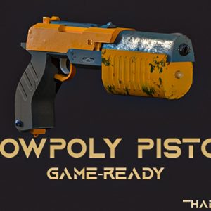 Hadiosh_Lowpolygun low poly pistol