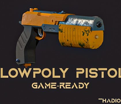 Hadiosh_Lowpolygun low poly pistol