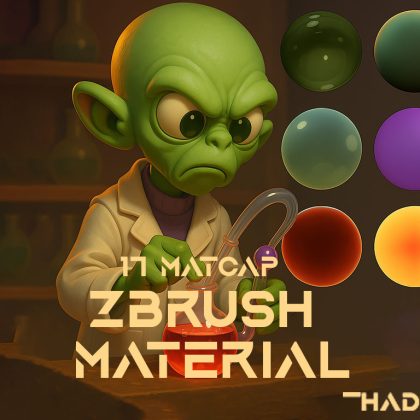 ZBrush 17 MatCap Material Pack – Stylized Rendering Essentials