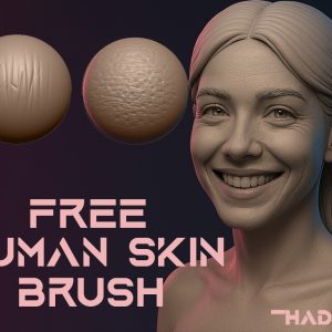 Professional Human Skin Sculpting Brushes for ZBrush - Free Skin Brush Pack