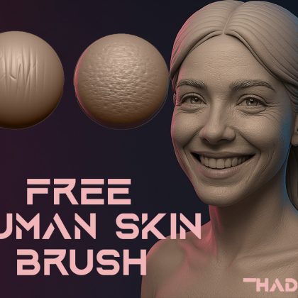 Professional Human Skin Sculpting Brushes for ZBrush - Free Skin Brush Pack