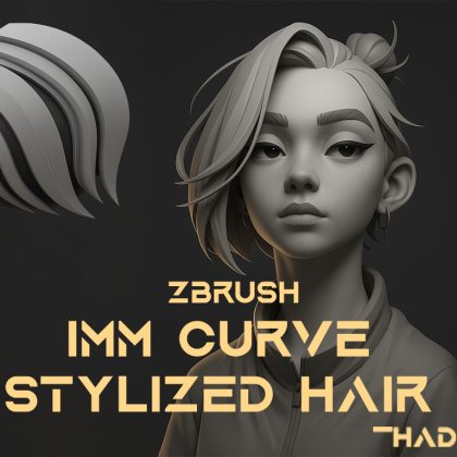 IMM Curve Stylized Hair Brush for ZBrush – Free Download