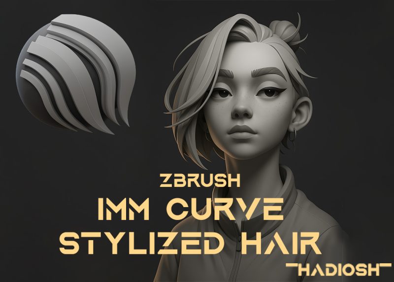IMM Curve Stylized Hair Brush for ZBrush – Free Download