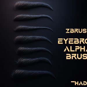 Pack Eyebrow Alpha Brushes for ZBrush