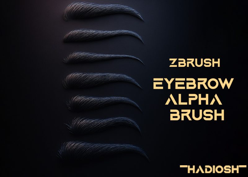 Pack Eyebrow Alpha Brushes for ZBrush