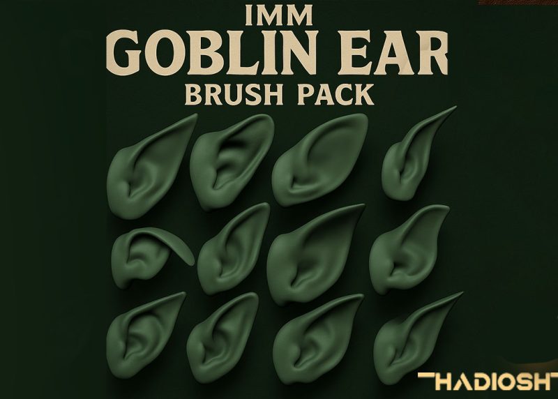 FREE Goblin Ear IMM Brush Pack for ZBrush | 17 Fantasy Creature Ears