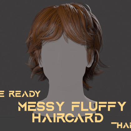 Messy Fluffy HairCard 3d Model