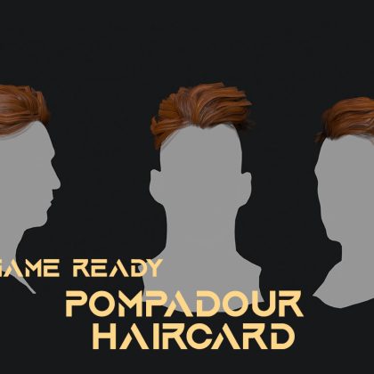 Pompadour Hair Card - Stylized 3D Model