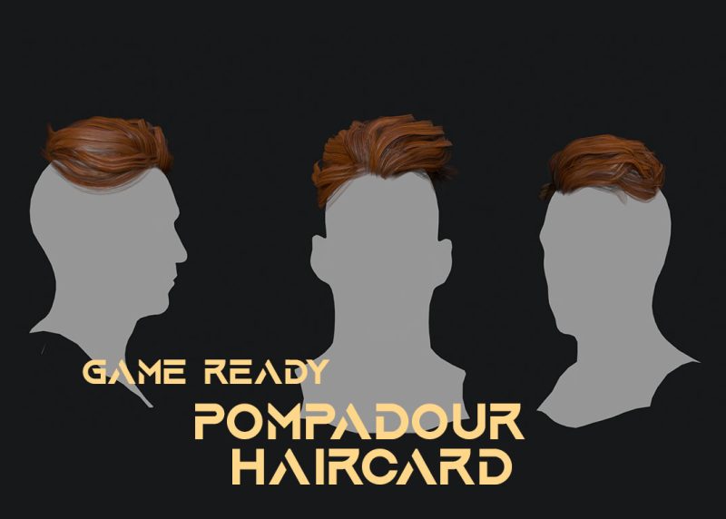 Pompadour Hair Card - Stylized 3D Model