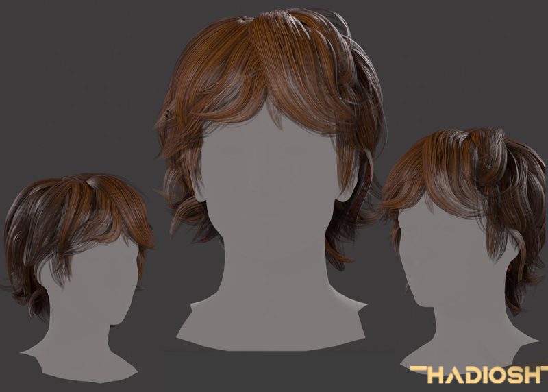 Messy Fluffy HairCard -AAA Game Ready 3D Model | 2K Textures | Blender, FBX, OBJ