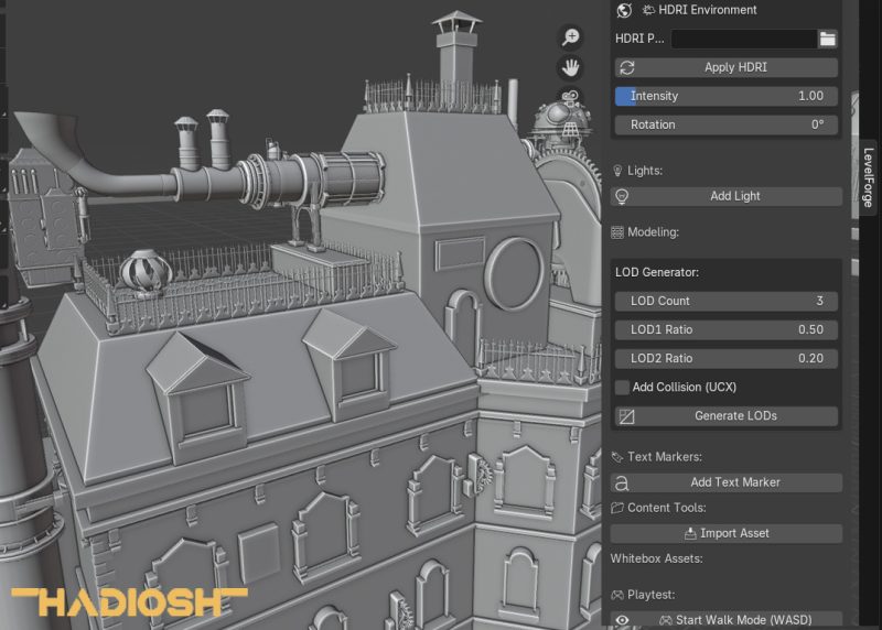 Level Forge – Blender Blockout Toolkit for Unreal Engine (Fast LODs, Markers, Lighting) - Image 2
