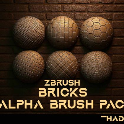 Professional Brick Alpha Brush Pack for ZBrush | Realistic Texture Brushes