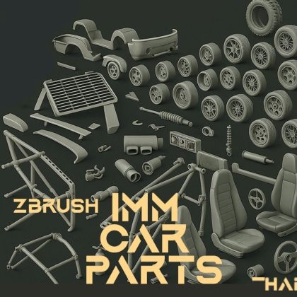 IMM Car Parts Brush Pack for ZBrush | Body, Wings, Tires