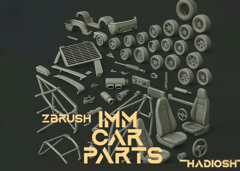 IMM Car Parts Brush Pack for ZBrush | Body, Wings, Tires