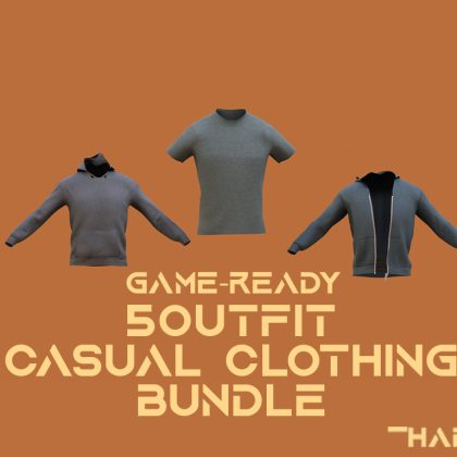 Character Clothing Bundle: 5 Outfit Pack for Game Characters