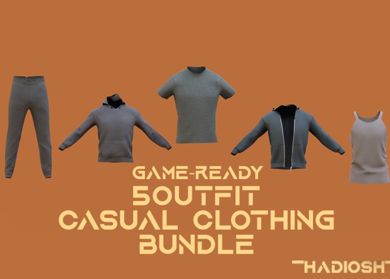 Character Clothing Bundle: 5 Outfit Pack for Game Characters