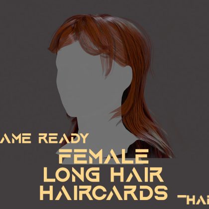 Female Long Hair Haircard System - Game-Ready Model