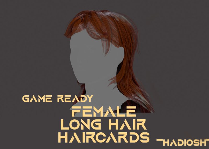 Female Long Hair Haircard System - Game-Ready Model