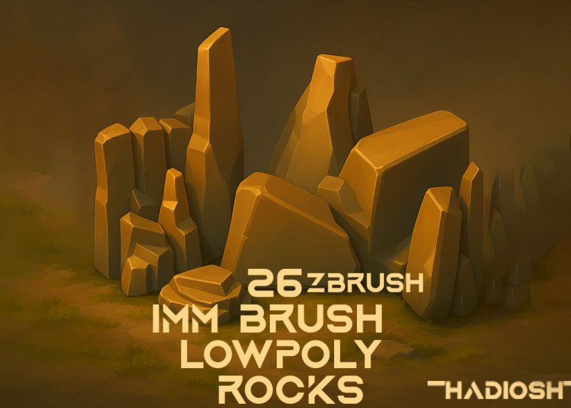 FREE Download: 26 Lowpoly Rocks IMM Brushes for ZBrush | Game-Ready Stone Pack