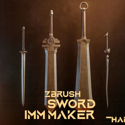 ZBrush IMM Sword Pack — Handle, Blade & Connector