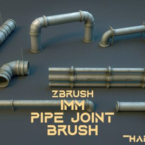 IMM Pipe & Joint ZBrush Brush - Professional Scene Design Kit