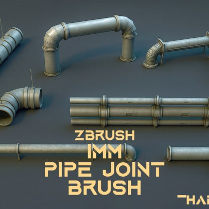 IMM Pipe & Joint ZBrush Brush - Professional Scene Design Kit