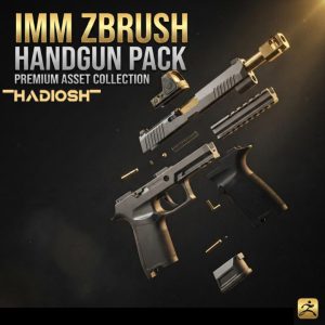 ZBrush IMM Handgun Maker Pack — Modular Grip, Upper, Barrel & Scope Brushes