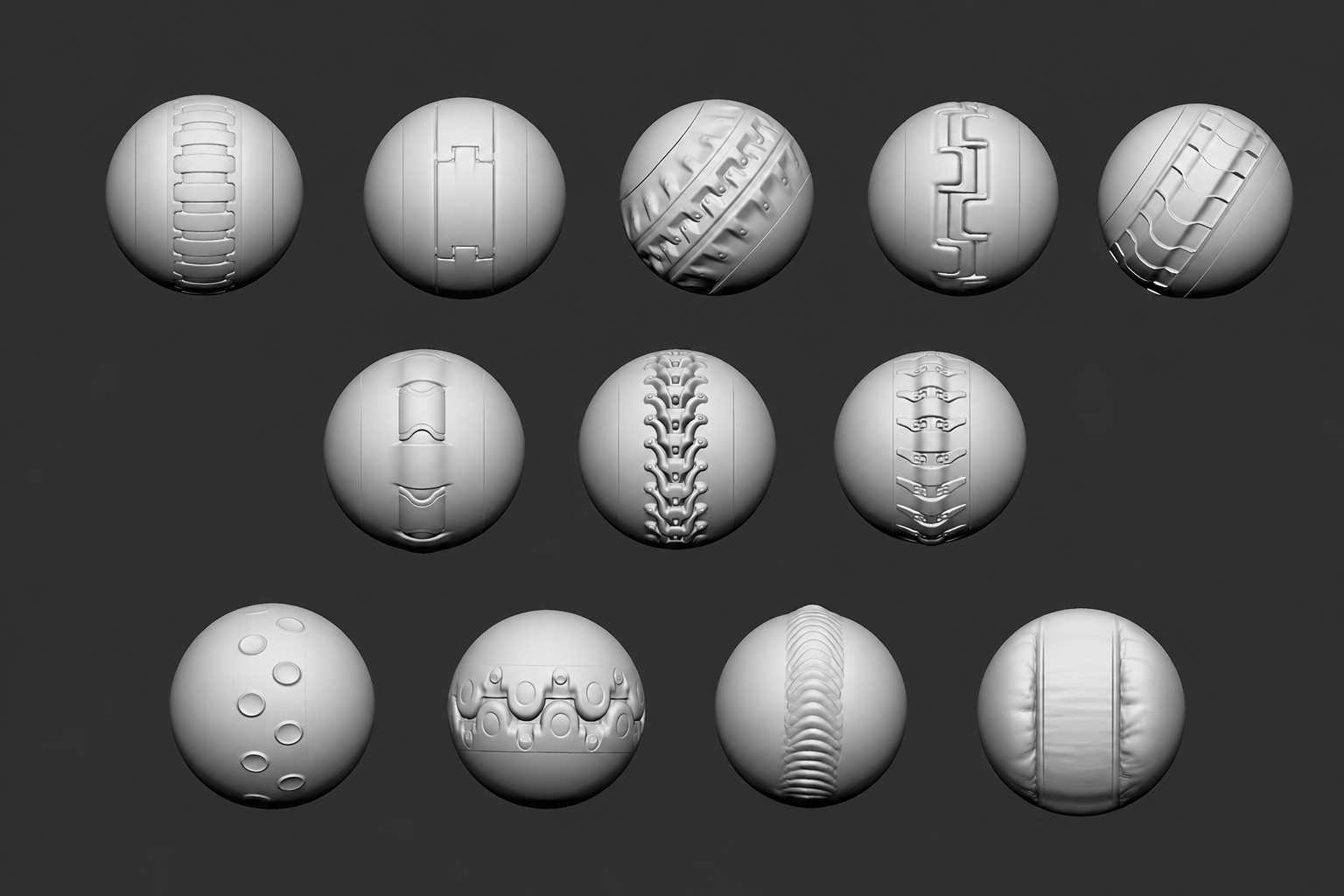 Zbrush Trim Sci-Fi VDM Alpha Pack - 30 Stich Brush