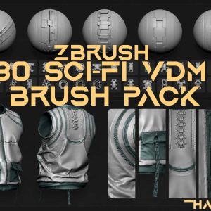 Zbrush Trim Sci-Fi VDM Alpha Pack - 30 Stich Brush