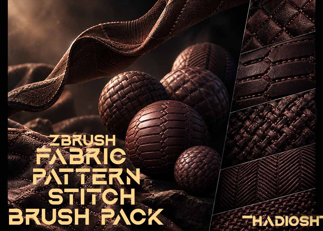 ZBrush Fabric Pattern Stitch Brush Pack